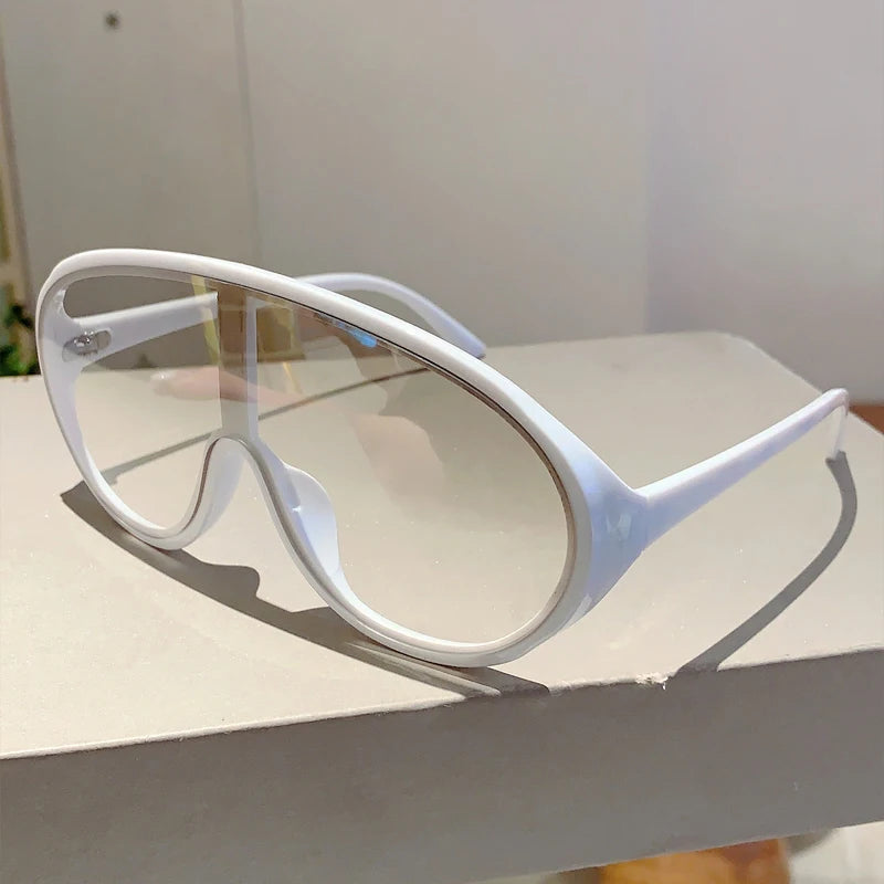 Oversized Fashion Sunglasses - Women's Mirror Sports Goggles for Outdoor Cycling