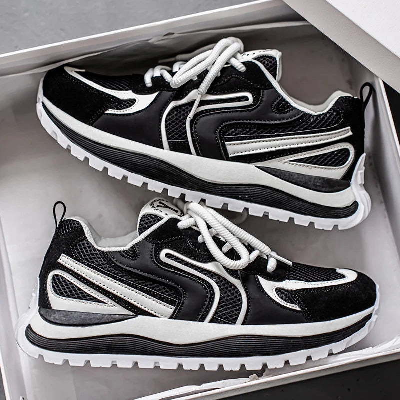 Men's Platform Vulcanized Sneakers - Breathable Tennis Sports Shoes