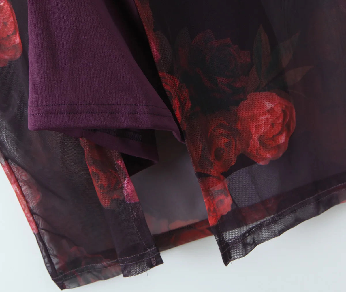 Women's  mesh Long Party Floral Print Dress