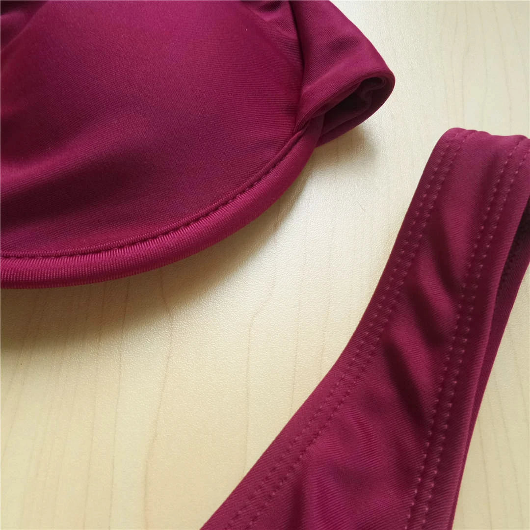 Women's V-Bar Underwired Bikini Set | V-Shape Wire Padded Two-Piece Swimwear
