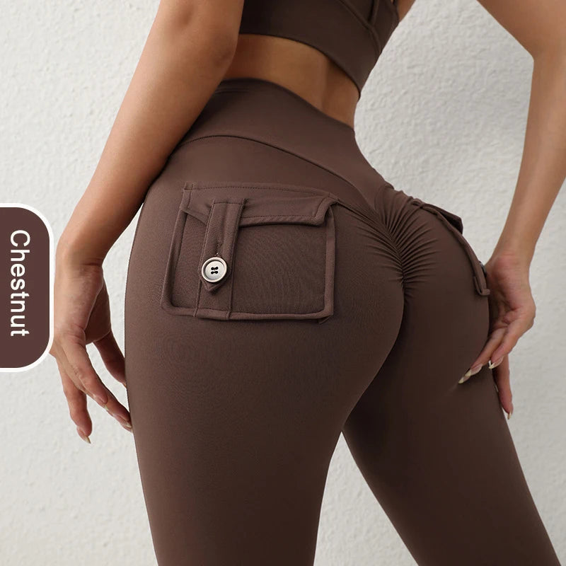 High Waist Scrunch Leggings - Push Up Yoga Pants with Pockets