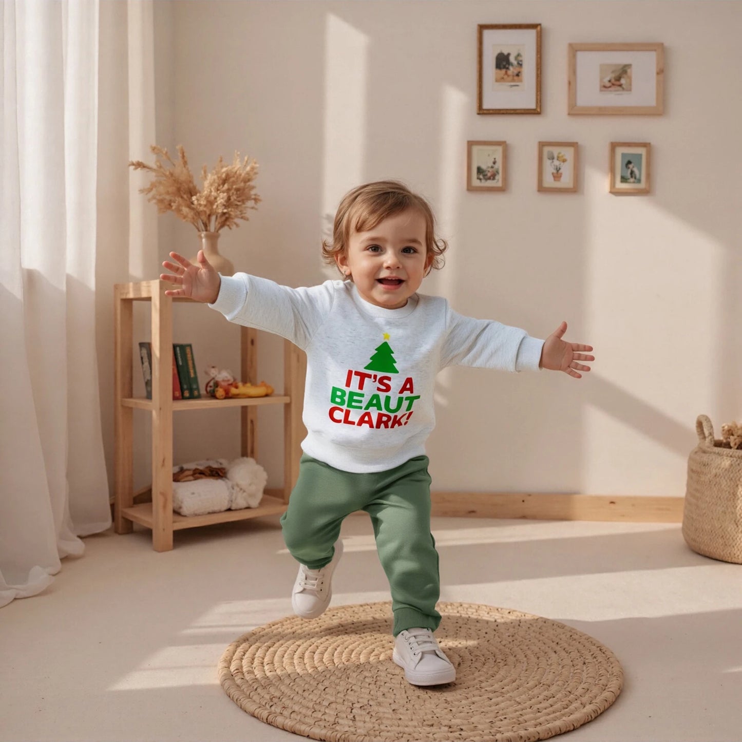 Infant Baby Boys Fall Winter Christmas Clothes Set - Long Sleeve Xmas Tree Letter Print Top & Pants