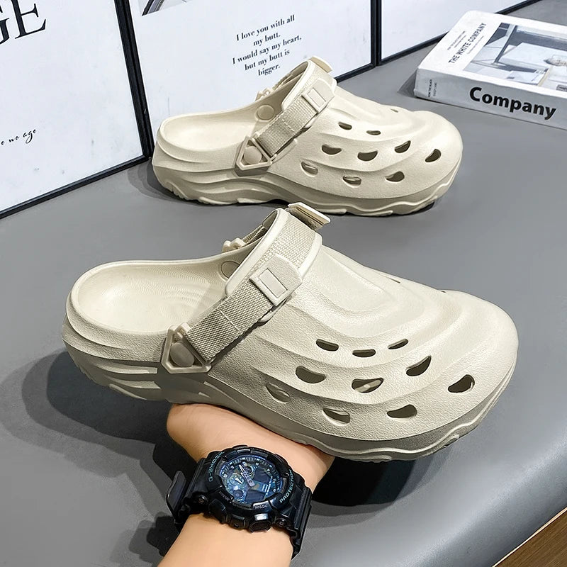 Men's Summer Slippers Platform Sandals Clogs Waterproof Beach Slippers Flip Flops Casual Slides