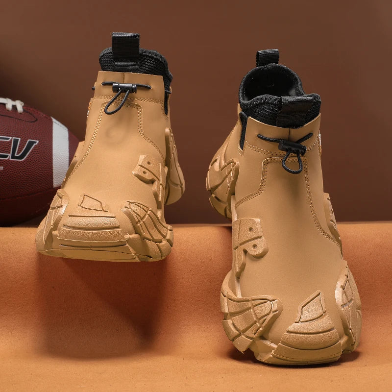 High-Top Platform Sneakers - Men's Slip-On Ankle Boots