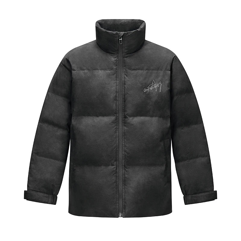 Men's Tie-Dye Down Jacket - Stand Collar Loose Fit Winter Streetwear Coat