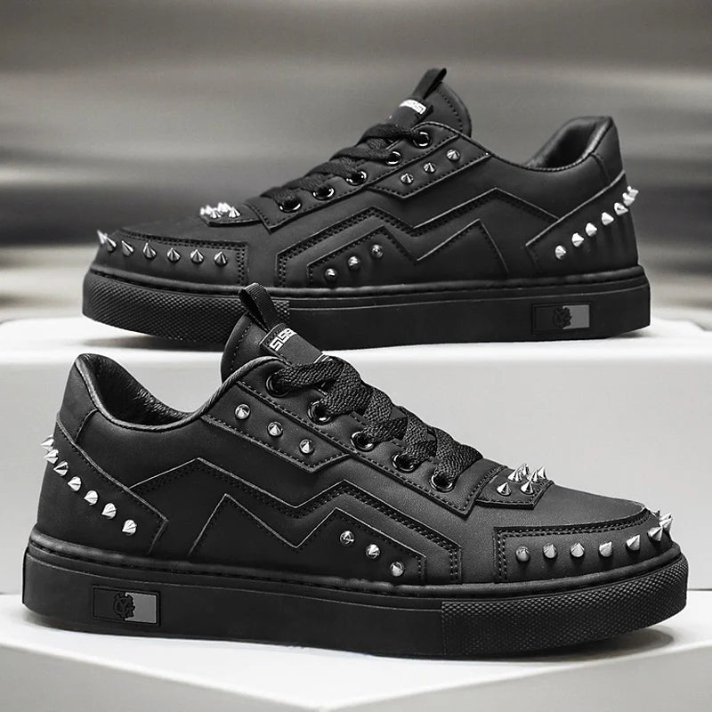 Men's Rivet Design Sneakers - Casual Sports Trainers