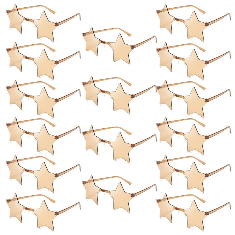 Women's 12/16 Pack Rimless Star Shaped Sunglasses Set