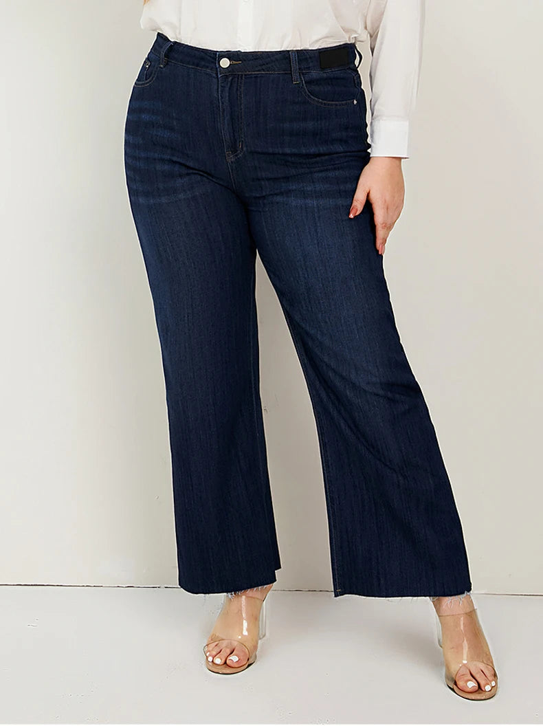 Women's Wide Leg Plus Size Loose Denim Jeans