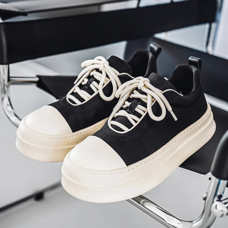 Men's Casual Platform Sports Lace Up Canvas Sneakers