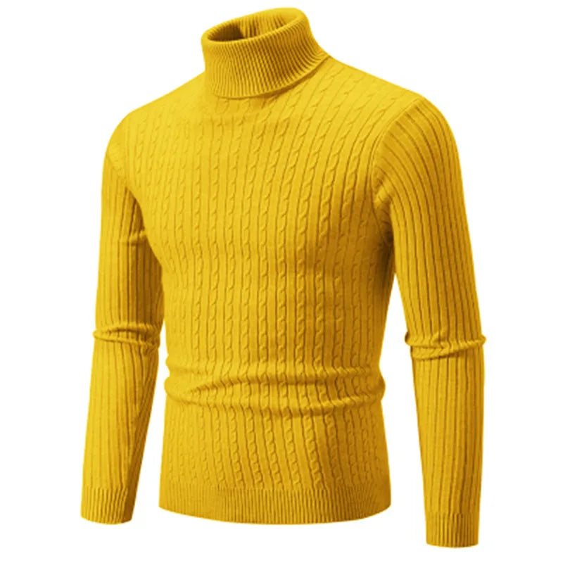 Men's Slim Fit Autumn Winter  Knitted Pullover Turtleneck