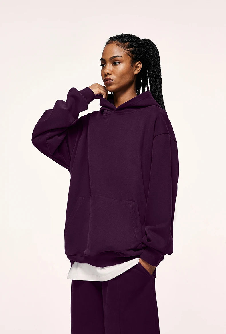 Unisex 460gsm Heavyweight Premium Cotton Oversized Plain Hoodie