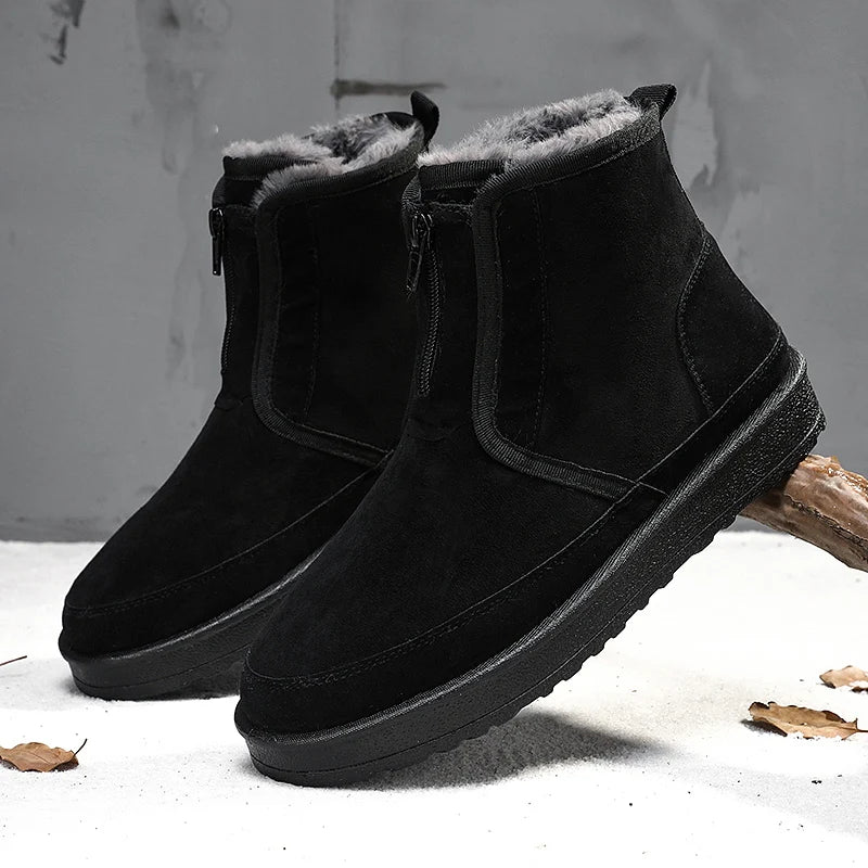 Men's Winter Snow Boots - Waterproof Fur-Lined Chelsea Boots