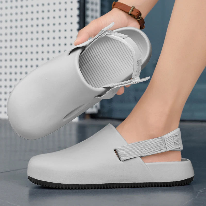 Men's Summer Slippers Platform Sandals Clogs Quick Dry Non-Slip Indoor Slides