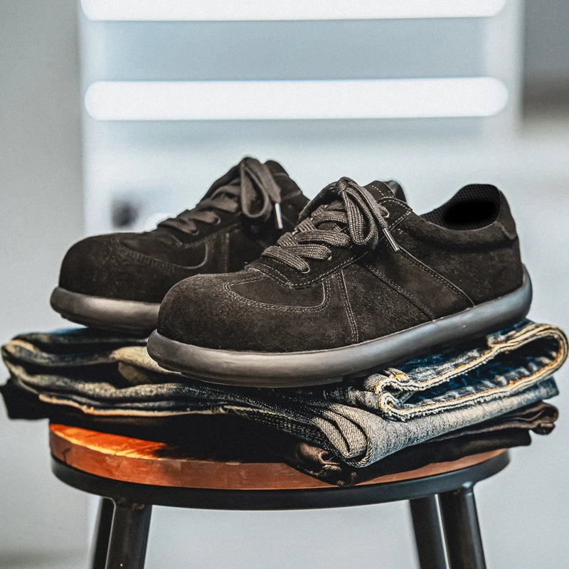 Men's Suede Leather Lace-up Flat Shoes