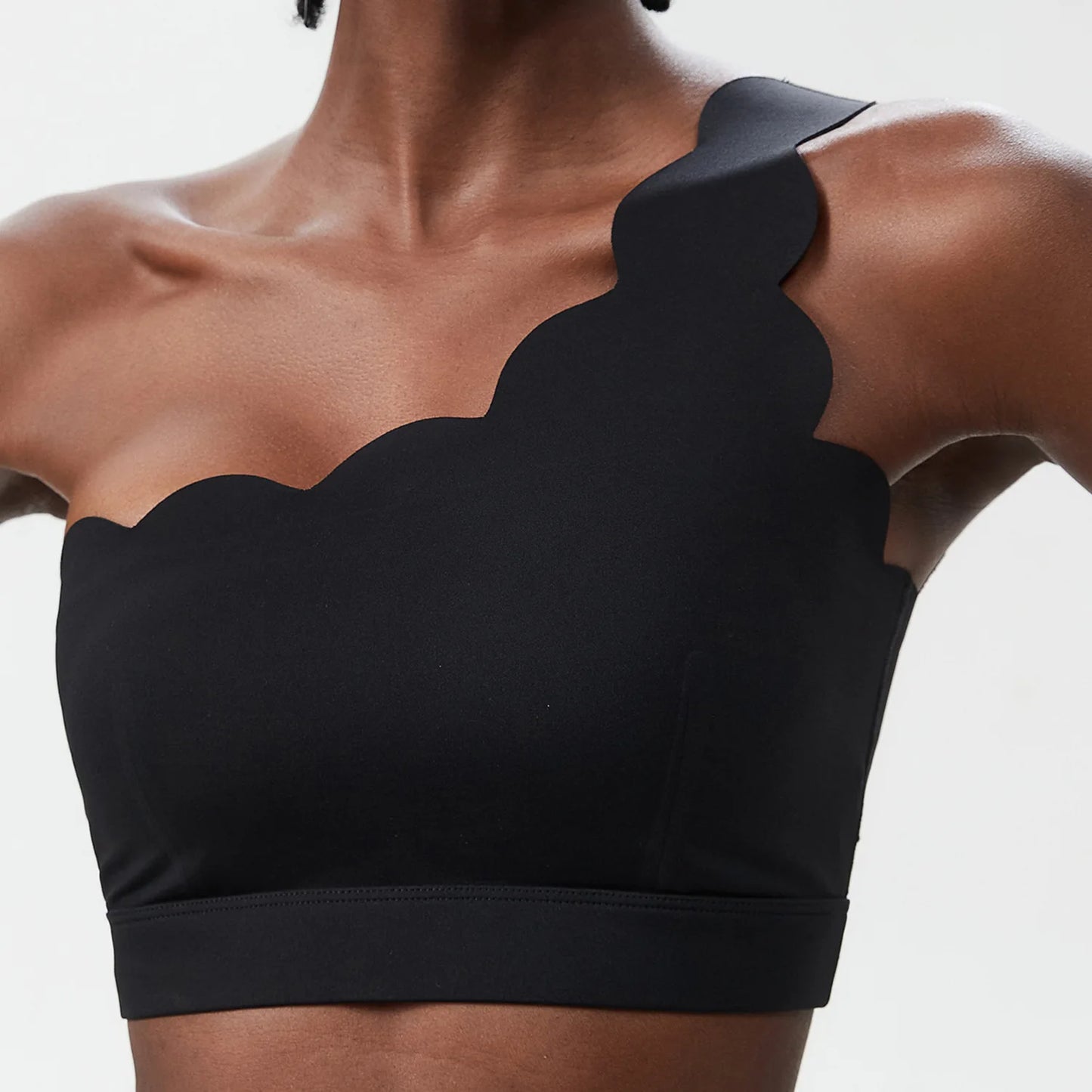 Women's Fitness Yoga Bra Single Strap Sports Underwear Soft Stretchy Gym Running Crop Top Breathable Workout Top