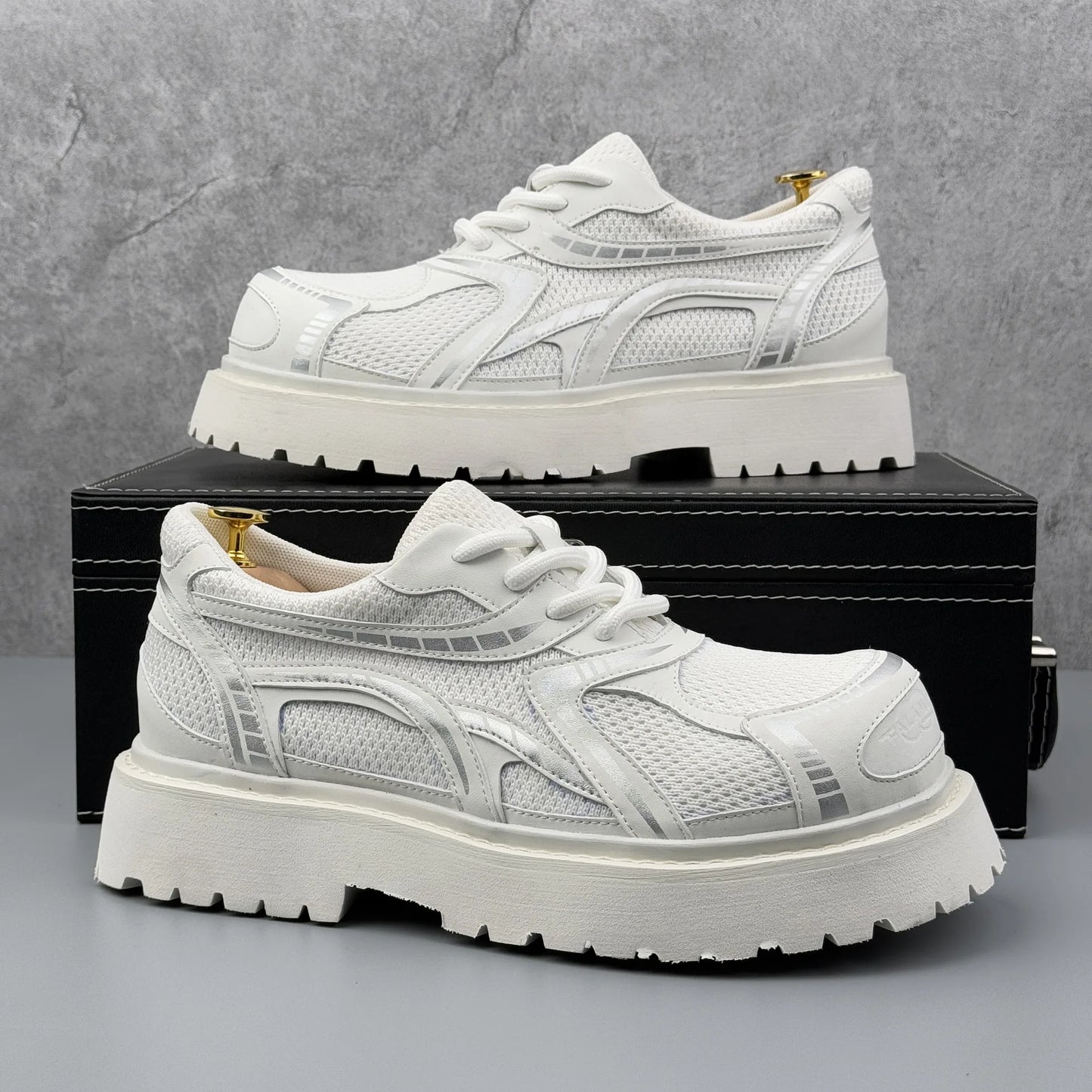 Men's Platform Derby British Style Thick Sole Breathable Shoes