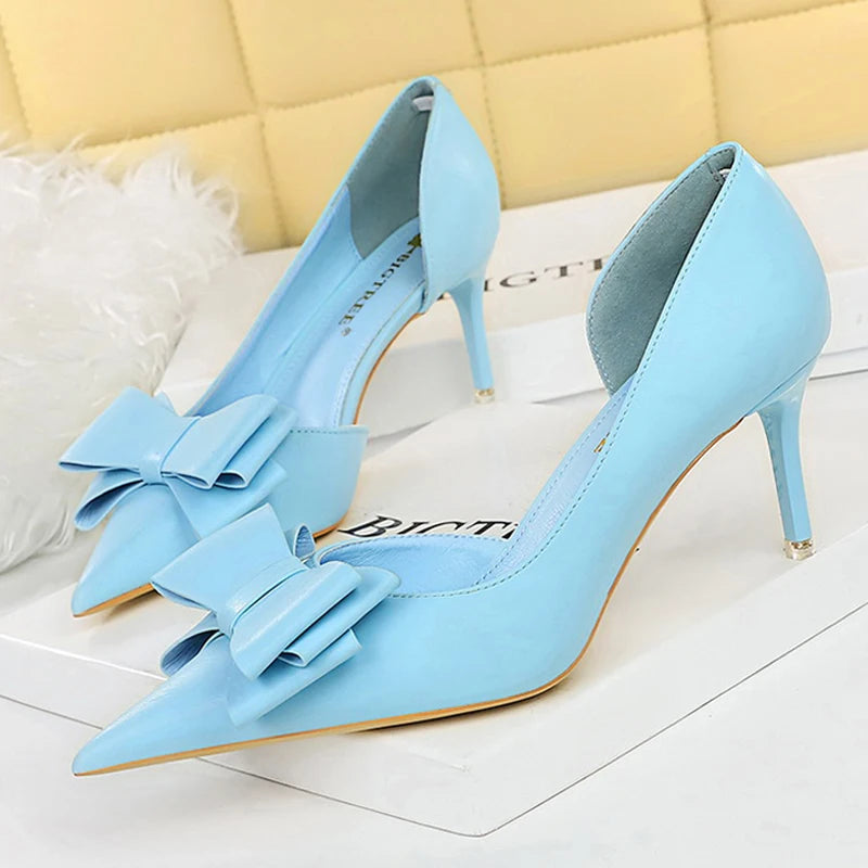 Bowknot Stiletto Heel Pumps