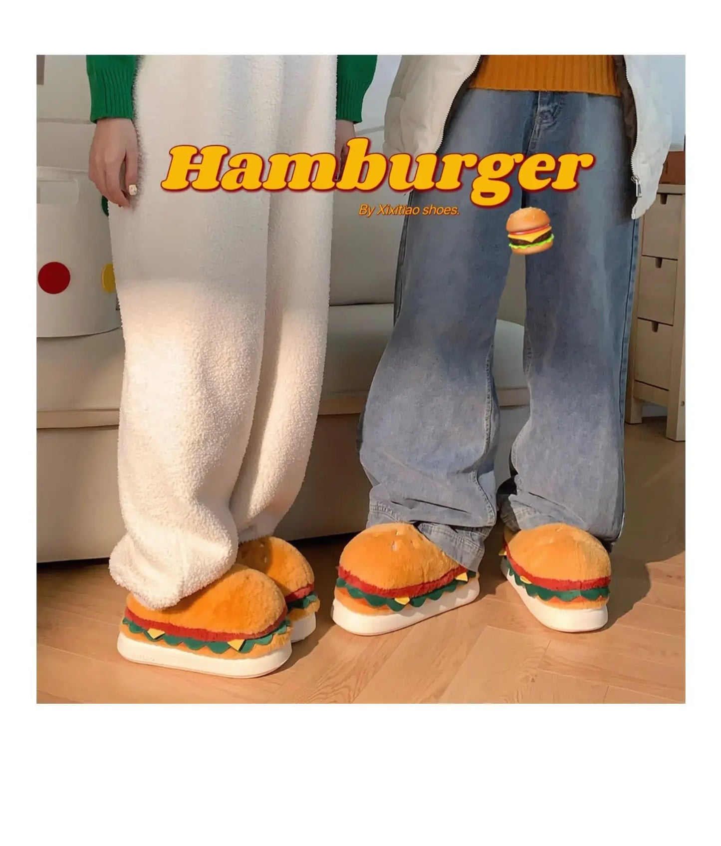 Hamburg Design Plush Slippers - Warm Non-Slip Indoor Slides