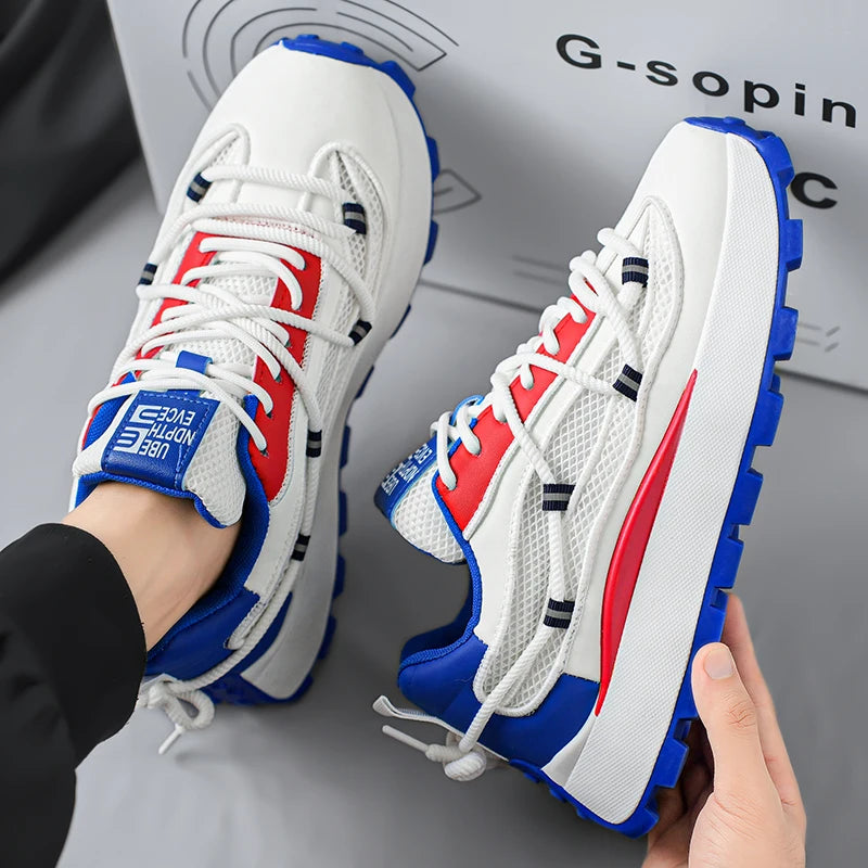 Men's Lightweight Platform Sneakers - Breathable Running Shoes