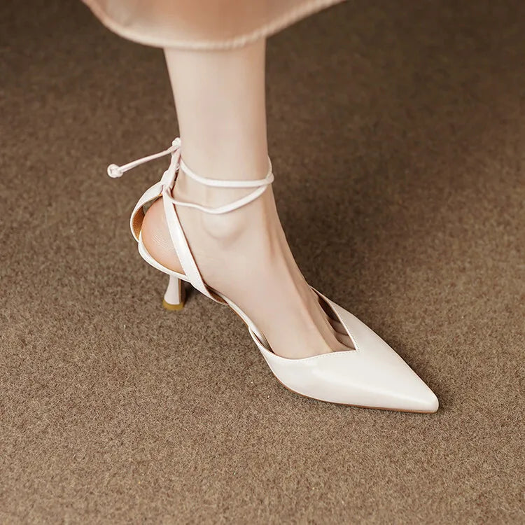 Women's Pointed Toe Rhinestone Wedding Sandals - Bowknot Pendant Pumps