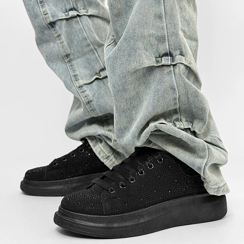 Men's Platform Sneakers - Personalized Design Skateboard Sports Shoes