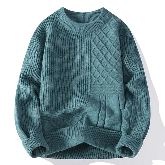 Men's O-Neck Sweater - Casual Warm Knit Pullover