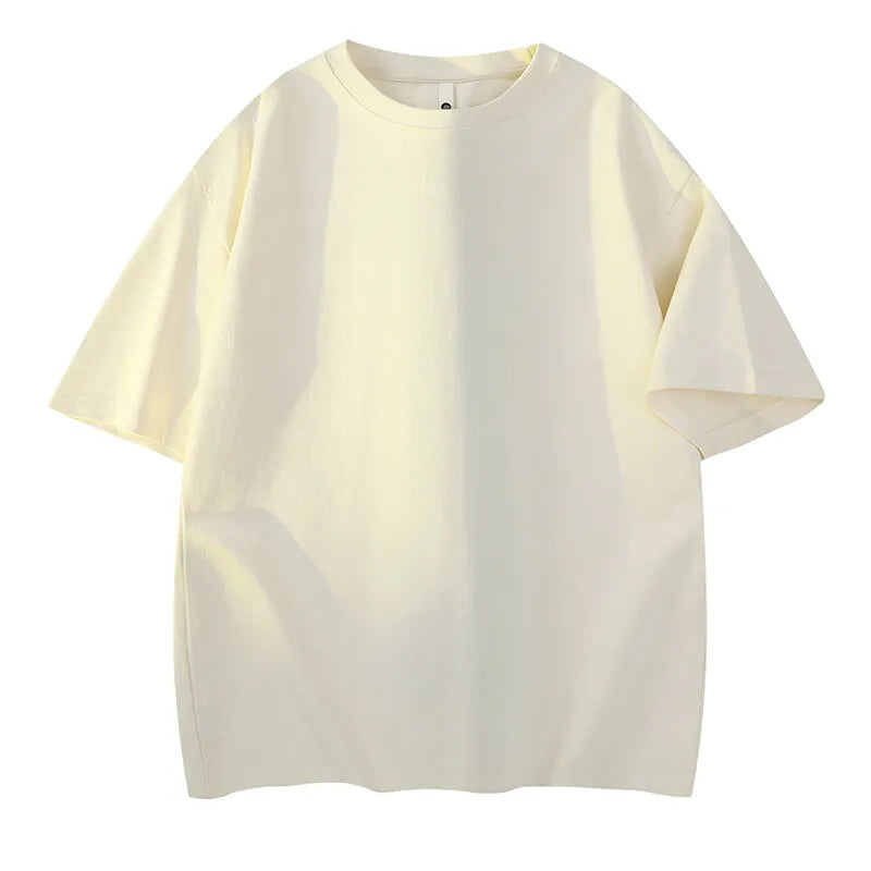 Men's Summer Cotton Short Sleeve Round-Neck Loose  Breathable Casual T-Shirt