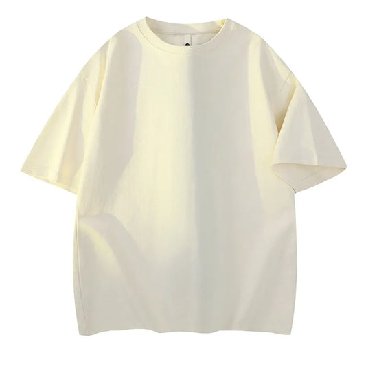Men's Summer Cotton Short Sleeve Round-Neck Loose  Breathable Casual T-Shirt