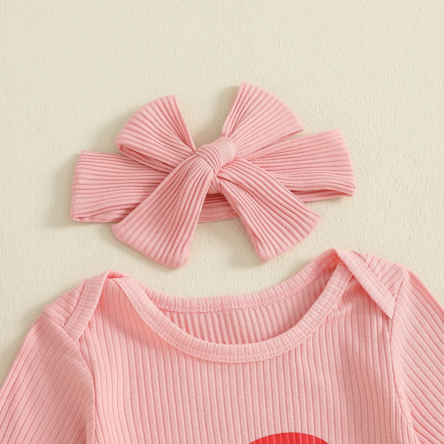 Baby Christmas Romper - Letter Hat Print Long Sleeve Jumpsuit with Headband (0-18M)