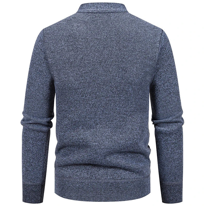 V-Neck Knit Cardigan - Casual Solid Colour Sweater Coat