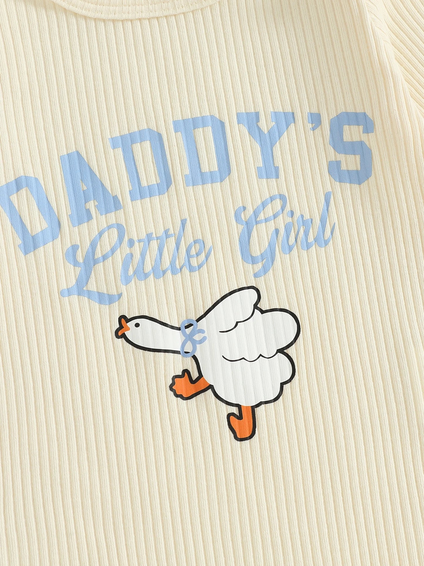 Baby Girls Duck Print Outfit Set - 3-Piece Long Sleeve Romper, Dot Pants & Headband (0-18M)