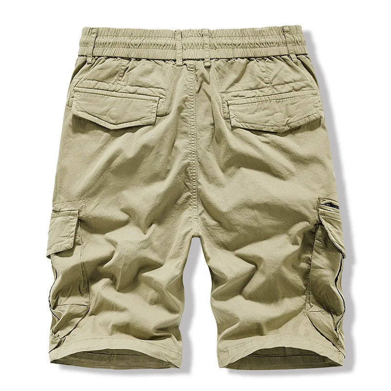 Men's Cotton Safari Shorts - Multi Pocket Knee Length Casual Shorts