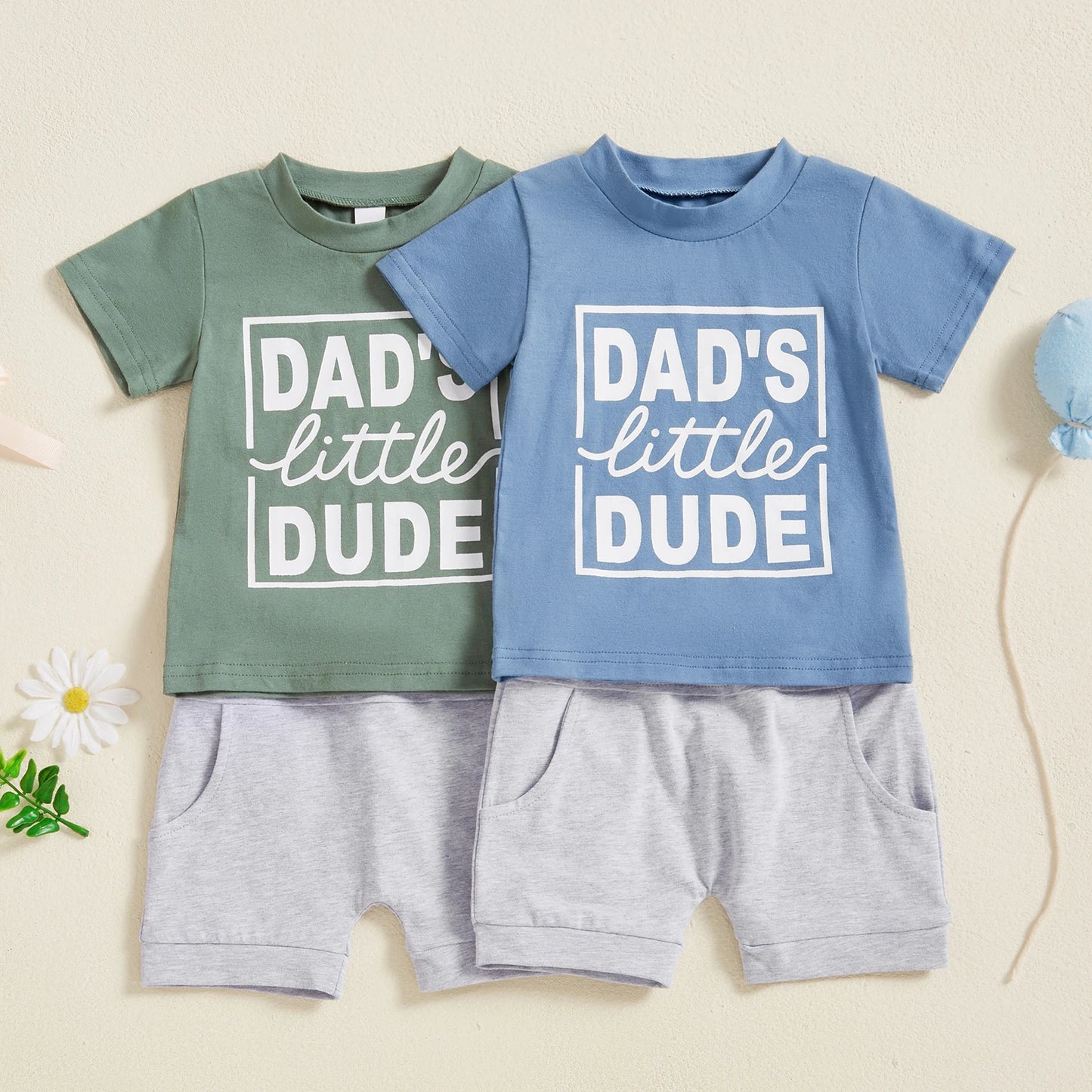 0-3Y Infant Baby Boys Summer Clothes Sets Short Sleeve O Neck Letter Print Tops and Solid Color Shorts Sets