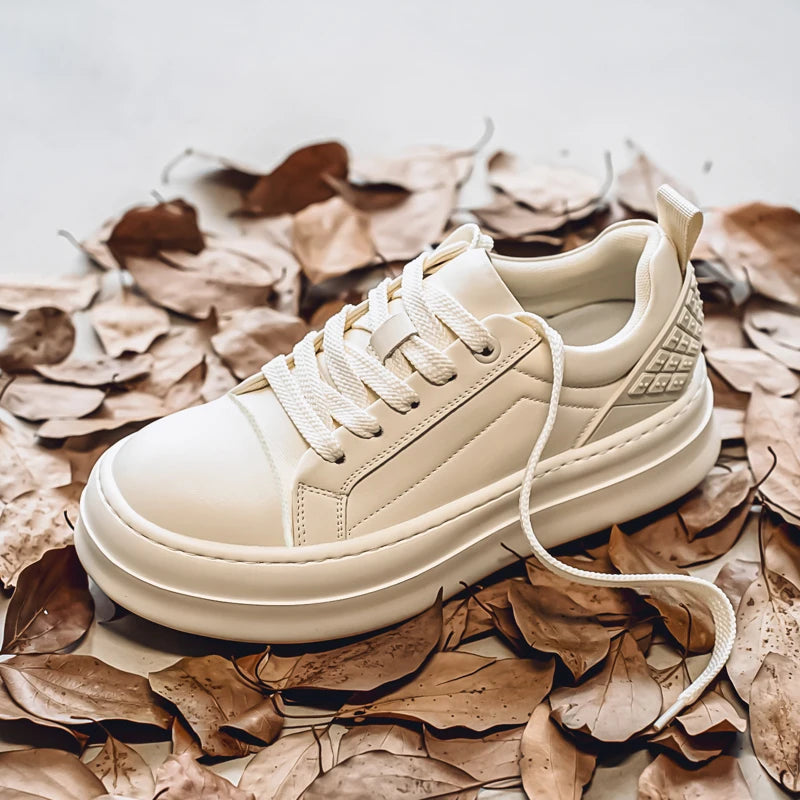 Men's Casual Leather Skateboard Vulcanized Tennis Sports Shoes Sneakers