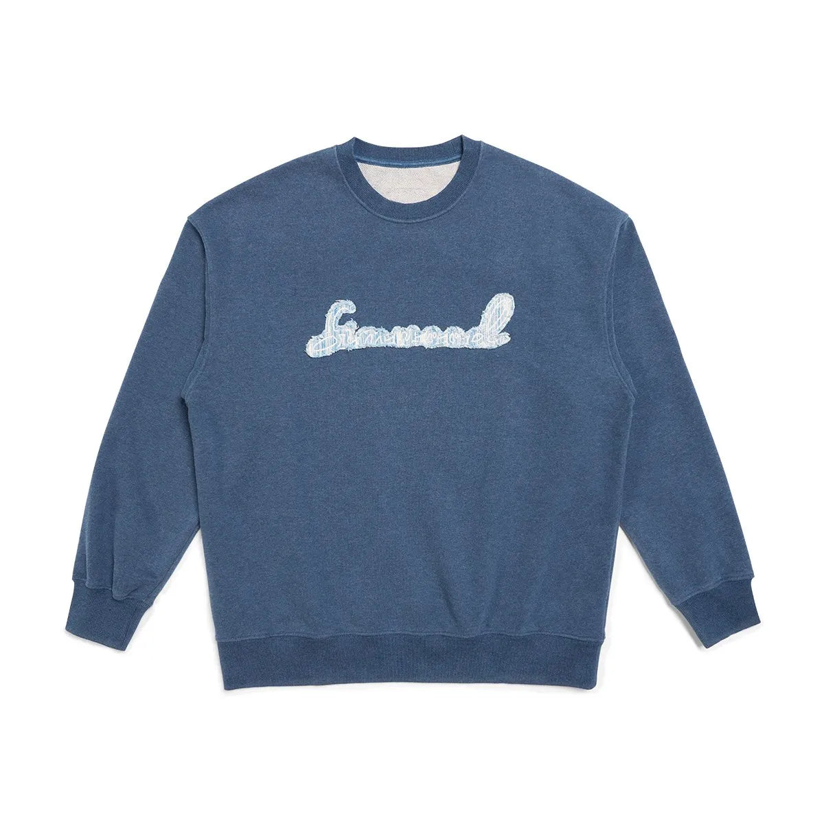 Men's Heavyweight Oversized Letter Embroidery Sweatshirt – 390g Cotton Pullover
