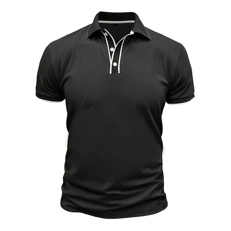 Men's Summer Smart Casual  Turn Down Collar Short Sleeve Polo Shirt