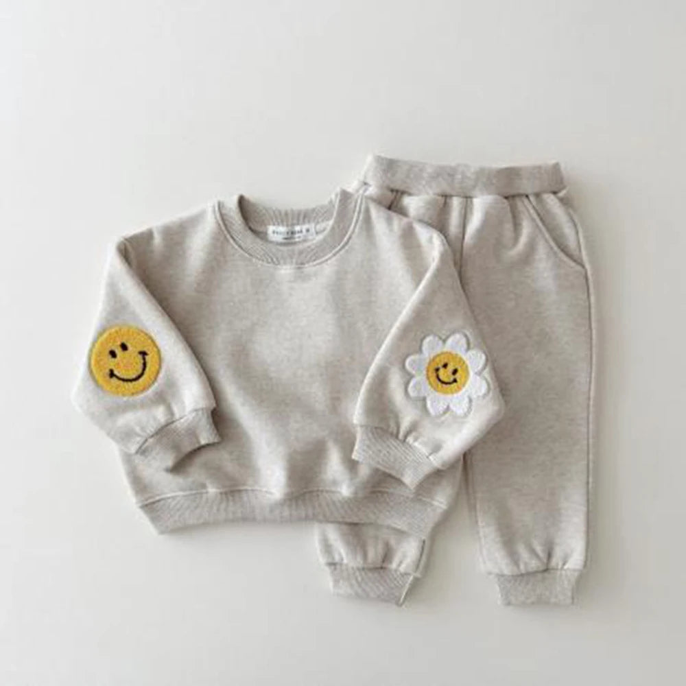 Children's Baby, Girls Boys Pullover Sweatshirt Top and Pant 2PCS Set