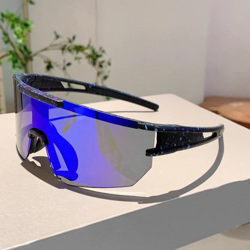 Men's Wrapped Round Mirror Outdoor Cycling Anti-UV Sunglasses