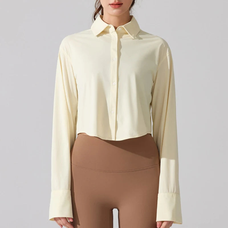 Women's UPF50+ Long Sleeve Yoga Shirt - Quick Dry Sun Protection Top