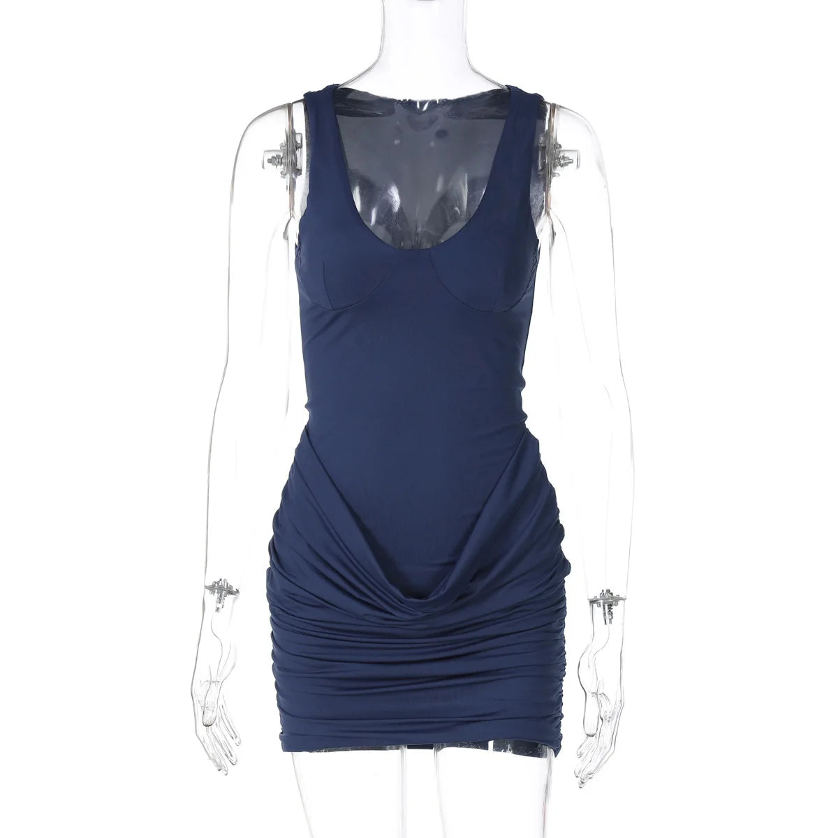 Women's Sleeveless Bodycon Ruched Mini Dress