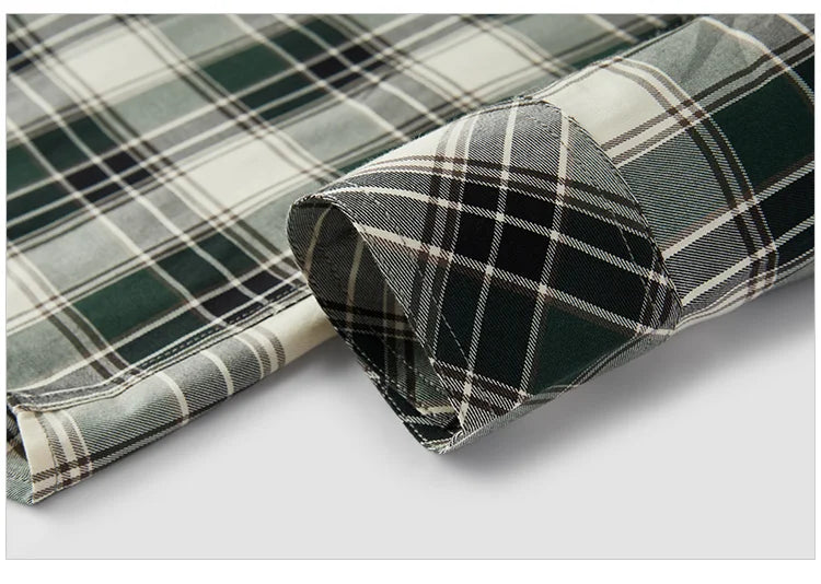 Oversized Drop Shoulder Plaid Shirt Loose Retro Casual Stylish Top