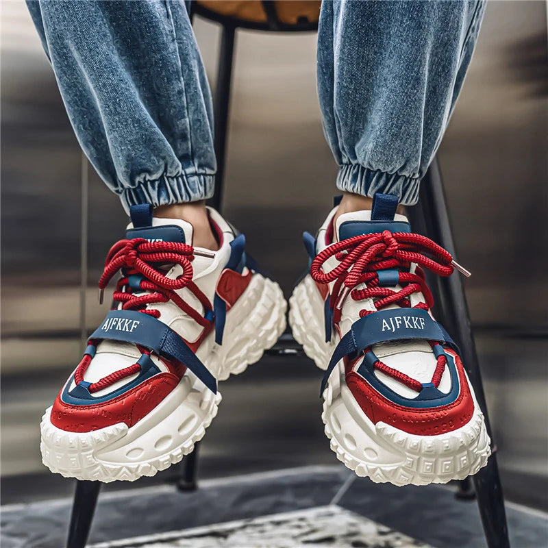 Men's Casual Platform Sports Shoes Lace Up Sneakers