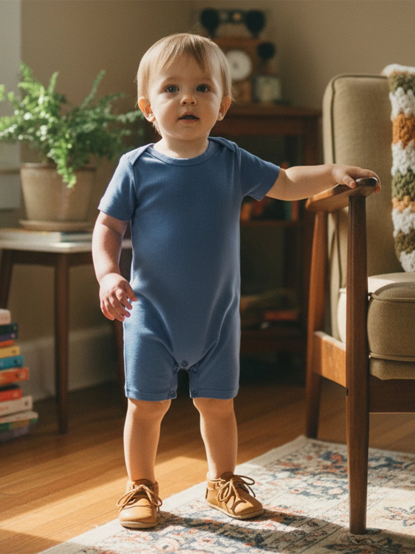 Baby Summer Romper 3-Pack - Solid Color Short Sleeve Jumpsuits