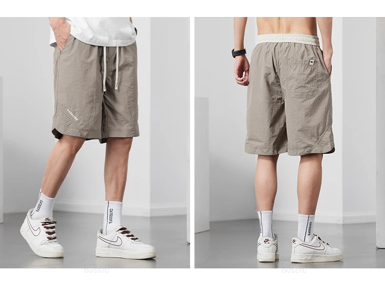 Men's Thin Drawstring Elastic Waist Shorts