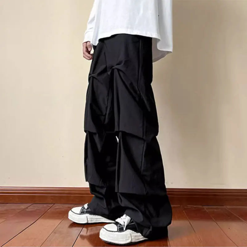 Men's Button Pleated Casual Trousers