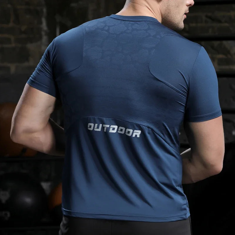 Men's Running Compression Dry Fit Short Sleeve Sport  Gym Fitness Jogging Sweatshirt Athletic T-Shirt Top