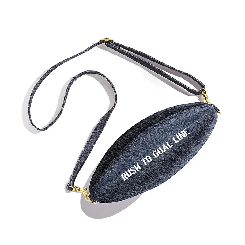 Unisex Denim Chest  Crossbody Sling , Vintage Shoulder  Large Capacity, Rugby Messenger Bag