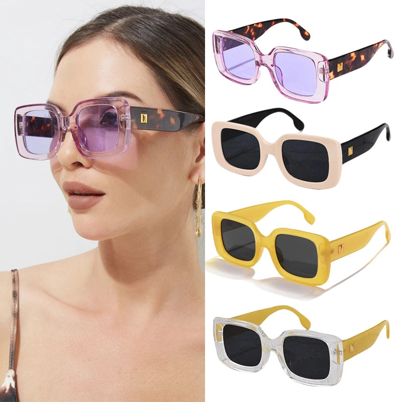 Women's 1/4pcs Set Fashion Small Rectangle Sunglasses  UV400