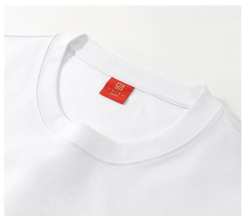 Men's Guochao short-sleeved Butterfly Embroidery Round Neck Cotton T-Shirt