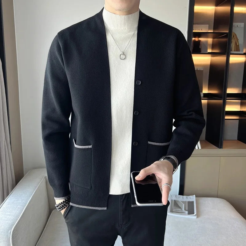 Spring Autumn Knit Cardigan - Slim Fit Casual Sweater Outerwear